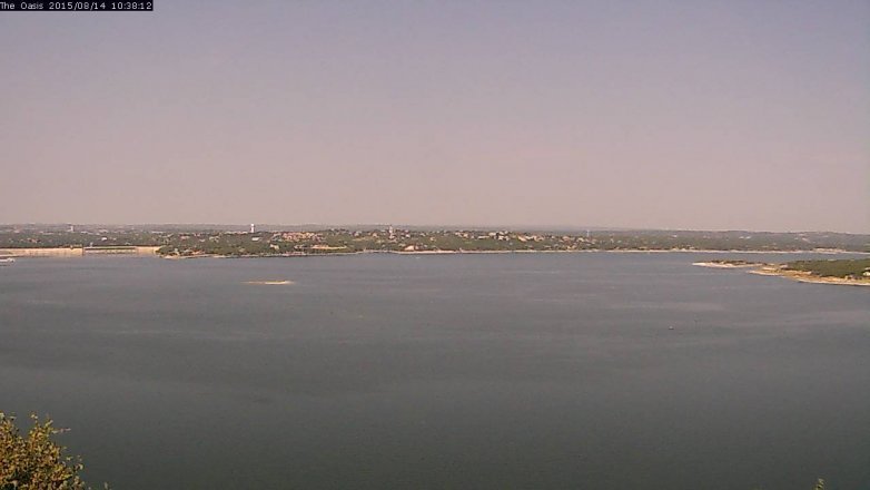 Lake Travis webcam, August 14, 2015 9:45 AM CT