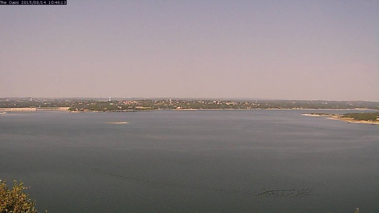Lake Travis webcam, August 14, 2015 9:50 AM CT