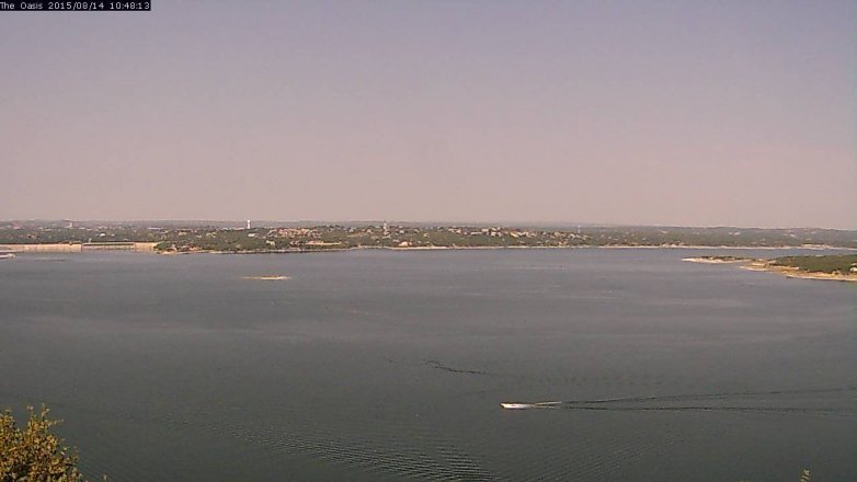 Lake Travis webcam, August 14, 2015 9:55 AM CT