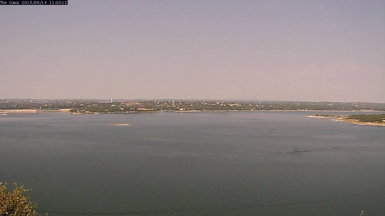 Lake Travis webcam, August 14, 2015 10:05 AM CT