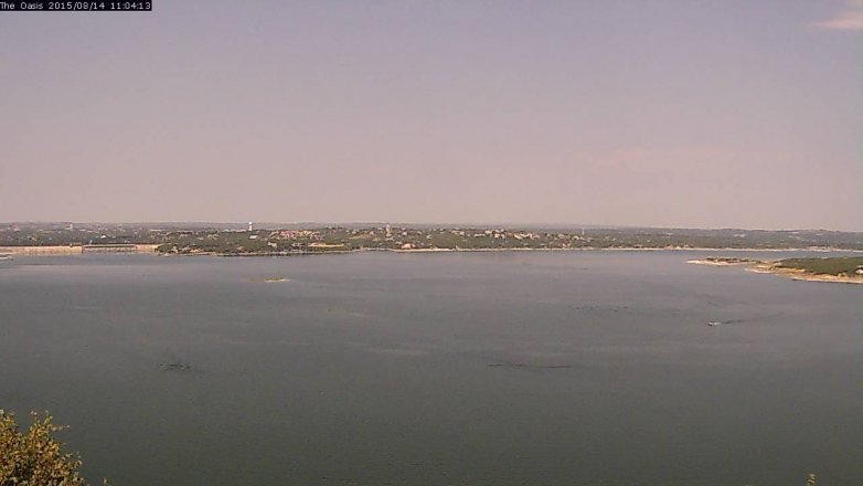 Lake Travis webcam, August 14, 2015 10:10 AM CT
