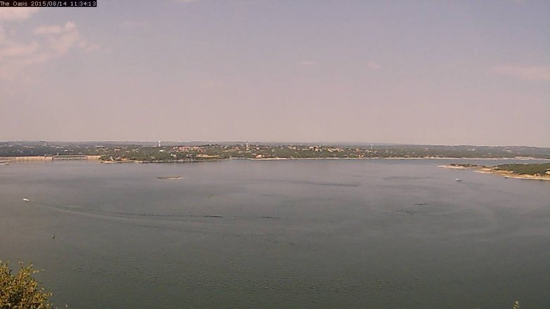 Lake Travis webcam, August 14, 2015 10:40 AM CT