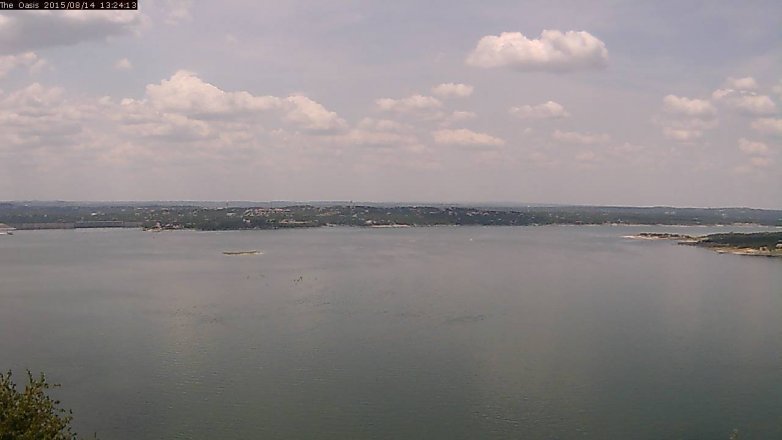 Lake Travis webcam, August 14, 2015 12:30 PM CT