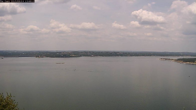 Lake Travis webcam, August 14, 2015 12:55 PM CT