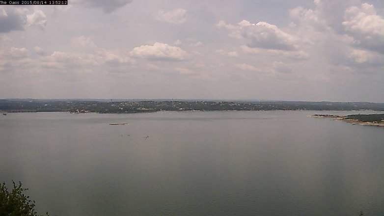 Lake Travis webcam, August 14, 2015 1:00 PM CT