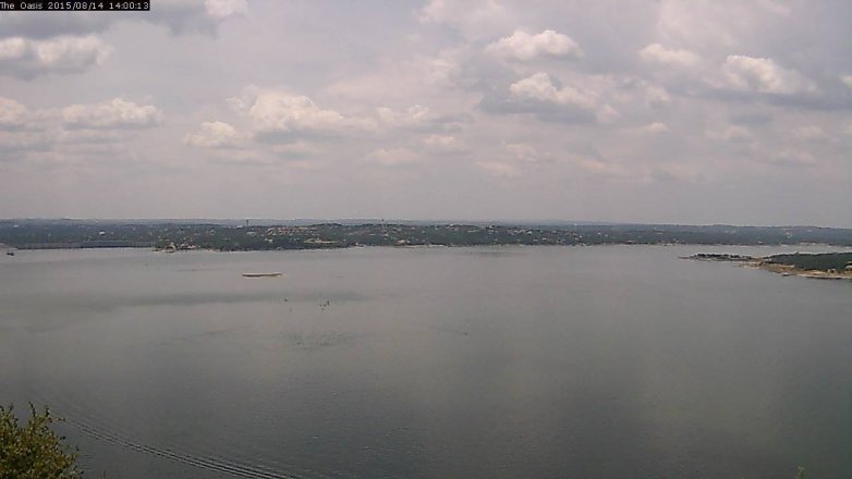 Lake Travis webcam, August 14, 2015 1:05 PM CT