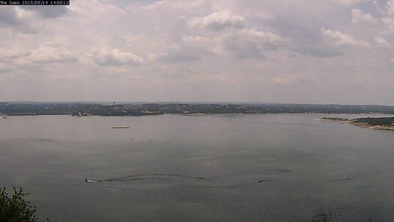 Lake Travis webcam, August 14, 2015 1:15 PM CT