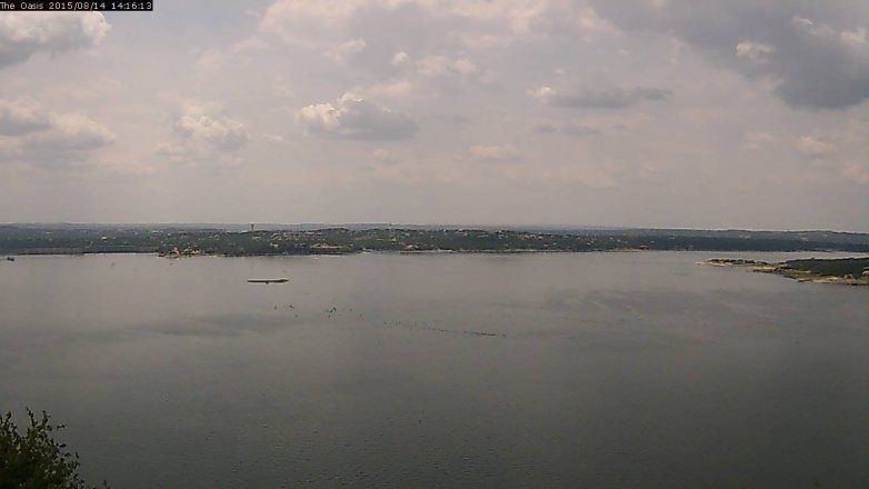 Lake Travis webcam, August 14, 2015 1:20 PM CT