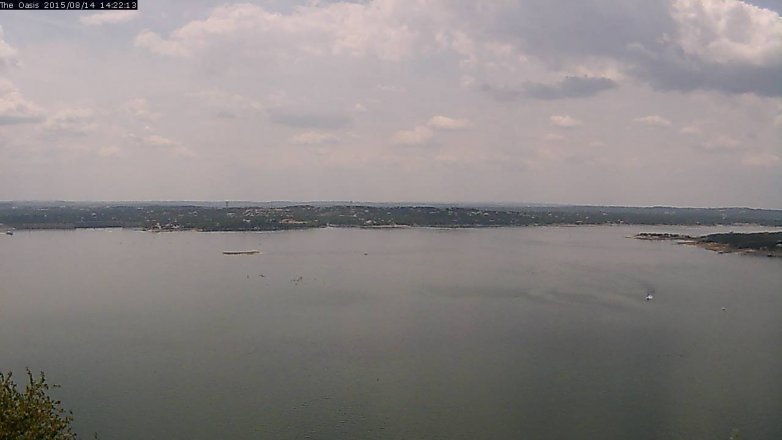 Lake Travis webcam, August 14, 2015 1:30 PM CT