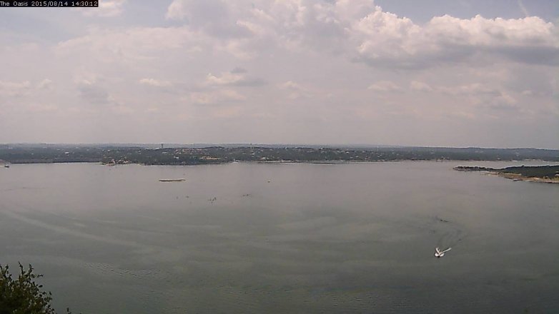Lake Travis webcam, August 14, 2015 1:35 PM CT
