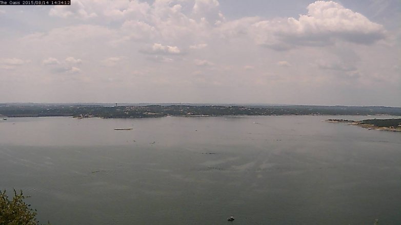 Lake Travis webcam, August 14, 2015 1:40 PM CT