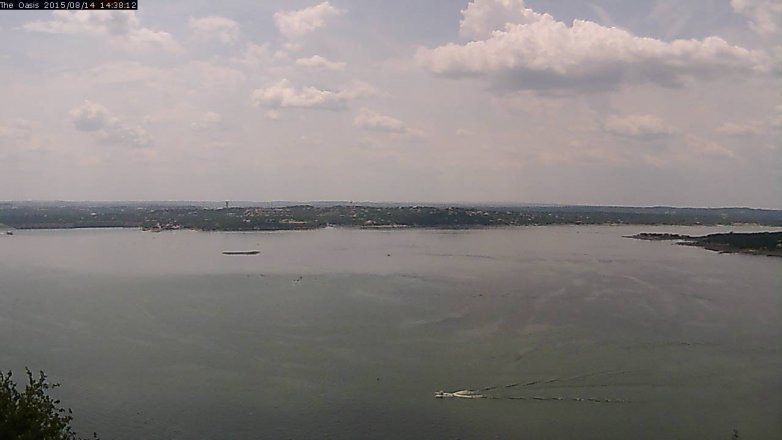 Lake Travis webcam, August 14, 2015 1:45 PM CT