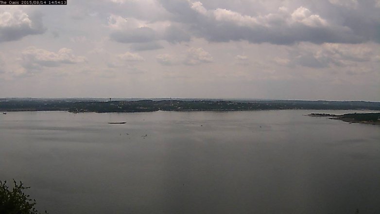 Lake Travis webcam, August 14, 2015 2:00 PM CT