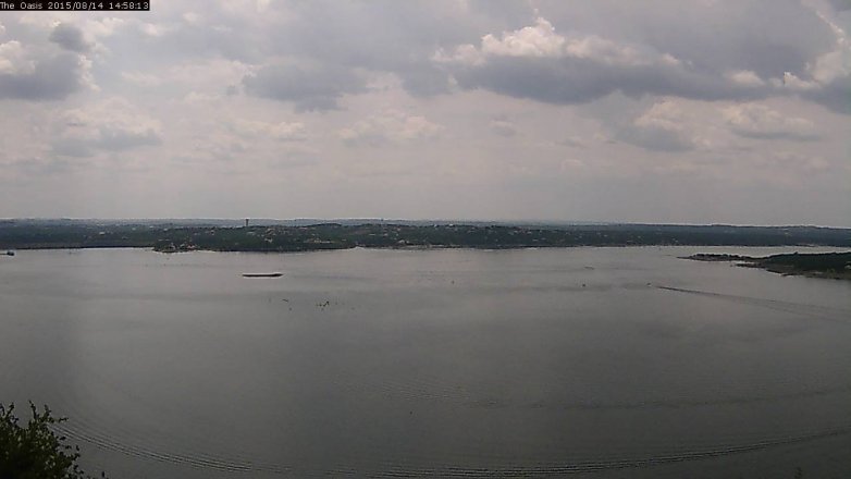Lake Travis webcam, August 14, 2015 2:05 PM CT