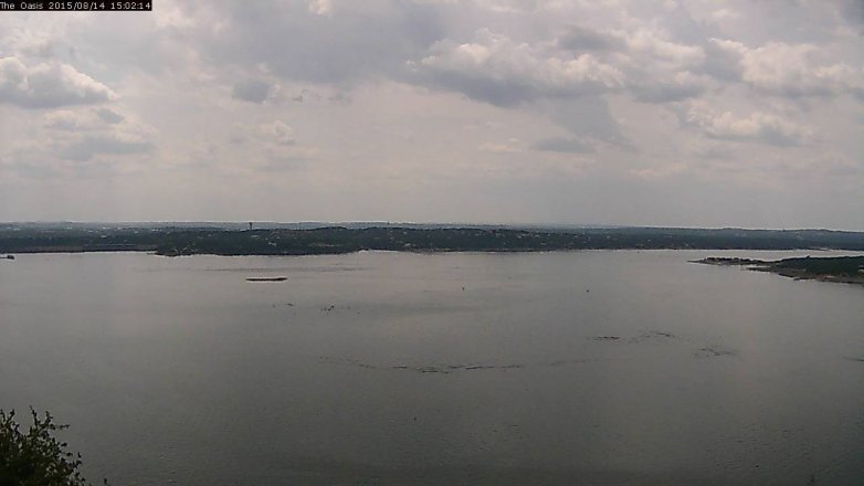 Lake Travis webcam, August 14, 2015 2:10 PM CT