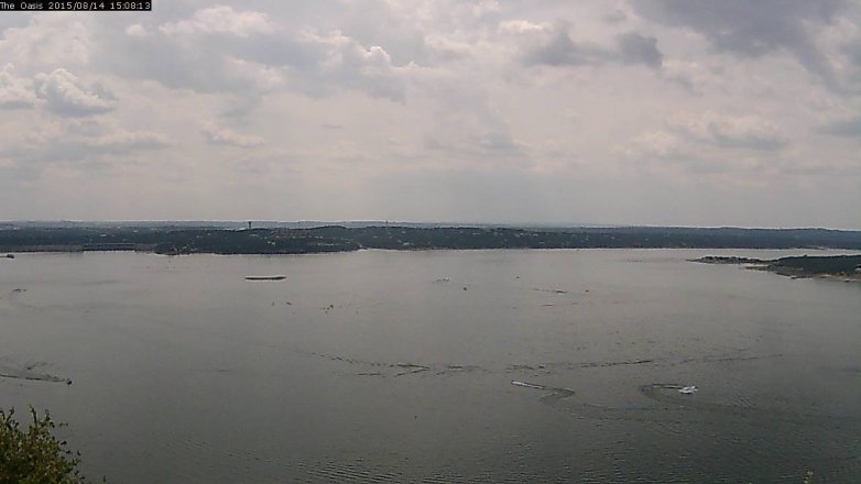 Lake Travis webcam, August 14, 2015 2:15 PM CT