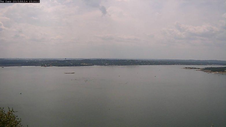 Lake Travis webcam, August 14, 2015 2:25 PM CT