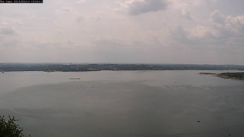 Lake Travis webcam, August 14, 2015 2:30 PM CT