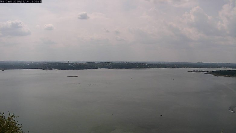 Lake Travis webcam, August 14, 2015 2:40 PM CT