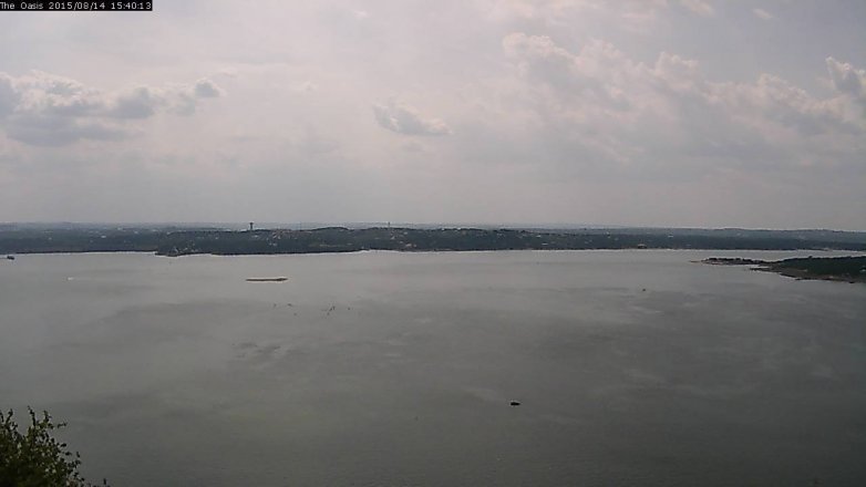 Lake Travis webcam, August 14, 2015 2:45 PM CT