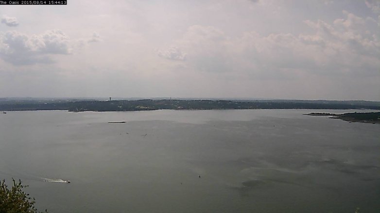 Lake Travis webcam, August 14, 2015 2:50 PM CT