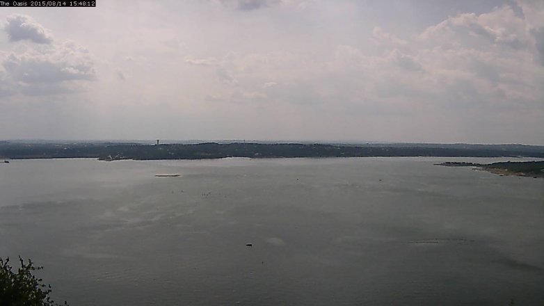 Lake Travis webcam, August 14, 2015 2:55 PM CT