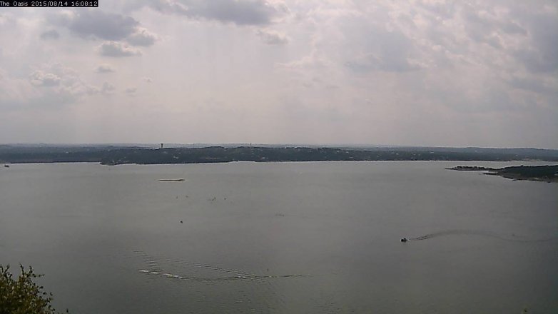 Lake Travis webcam, August 14, 2015 3:15 PM CT