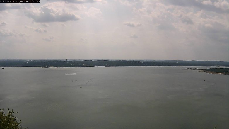 Lake Travis webcam, August 14, 2015 3:20 PM CT