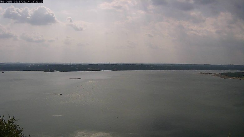 Lake Travis webcam, August 14, 2015 3:40 PM CT