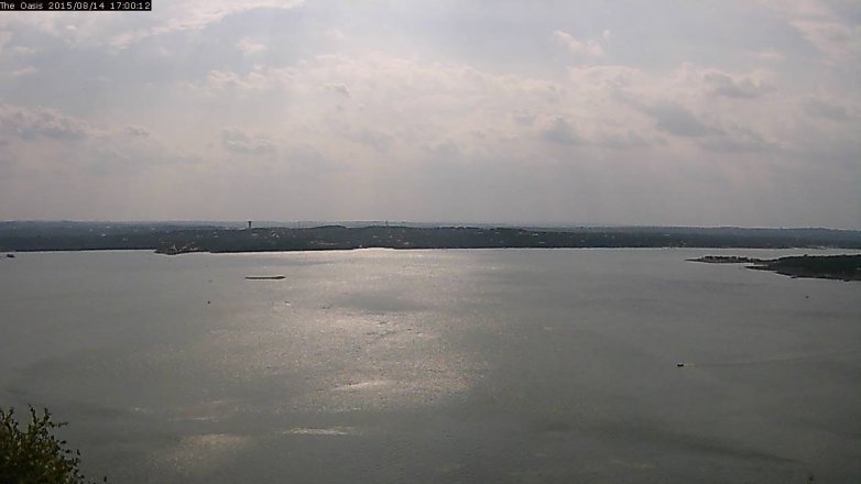 Lake Travis webcam, August 14, 2015 4:05 PM CT
