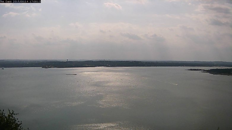 Lake Travis webcam, August 14, 2015 4:15 PM CT