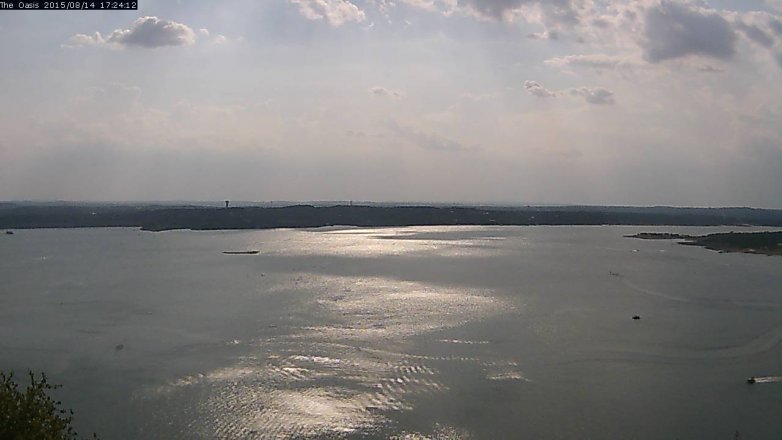 Lake Travis webcam, August 14, 2015 4:30 PM CT