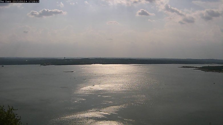 Lake Travis webcam, August 14, 2015 4:35 PM CT