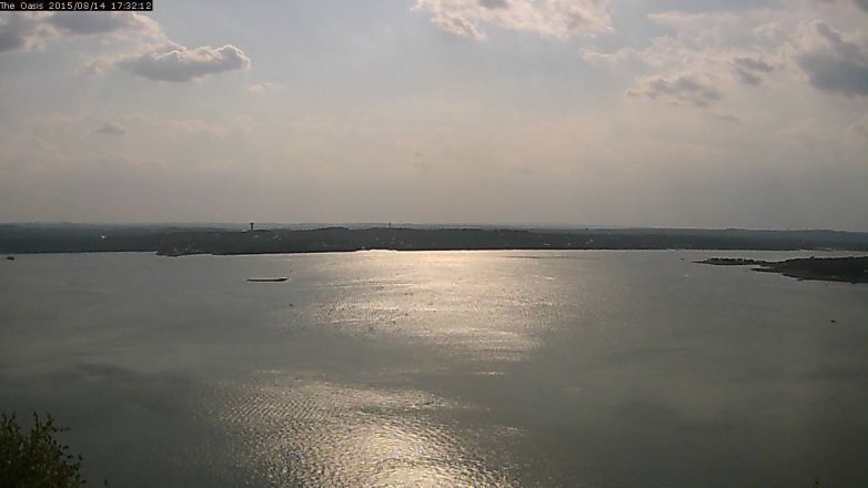 Lake Travis webcam, August 14, 2015 4:40 PM CT