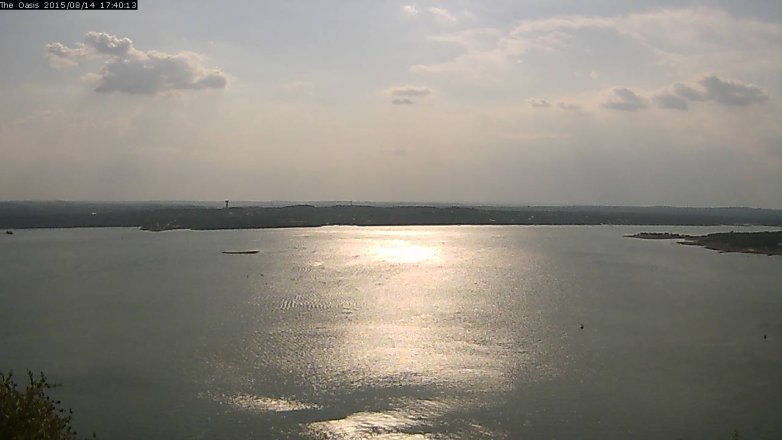 Lake Travis webcam, August 14, 2015 4:45 PM CT