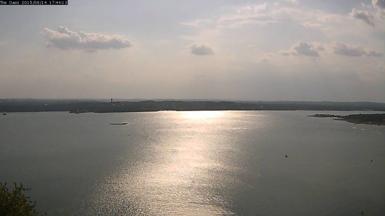 Lake Travis webcam, August 14, 2015 4:50 PM CT
