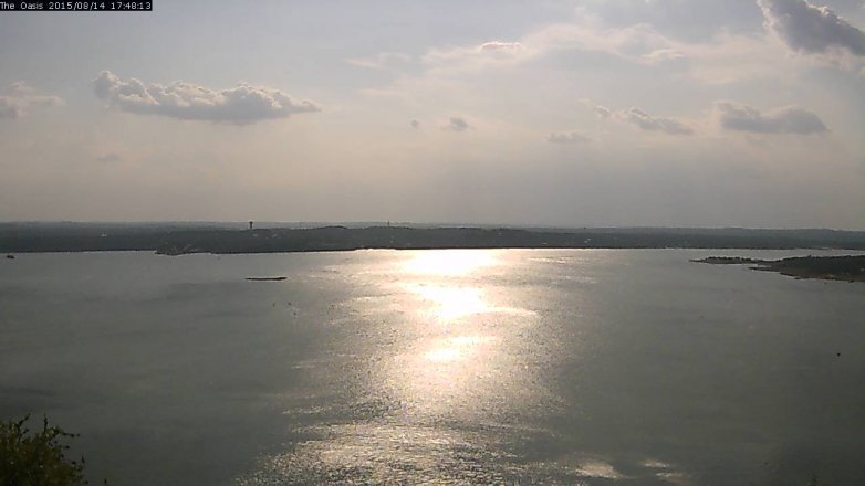 Lake Travis webcam, August 14, 2015 4:55 PM CT