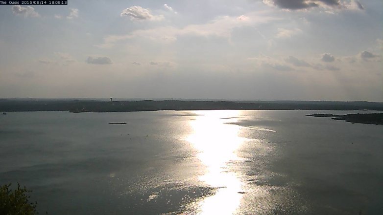 Lake Travis webcam, August 14, 2015 5:15 PM CT