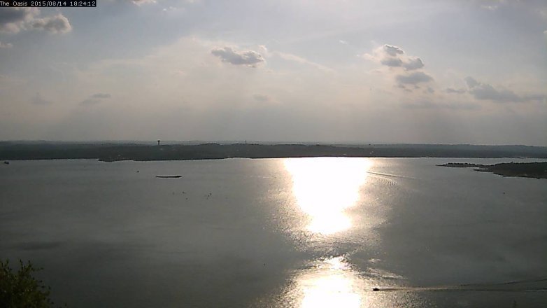 Lake Travis webcam, August 14, 2015 5:30 PM CT