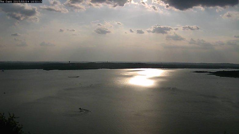 Lake Travis webcam, August 14, 2015 5:40 PM CT