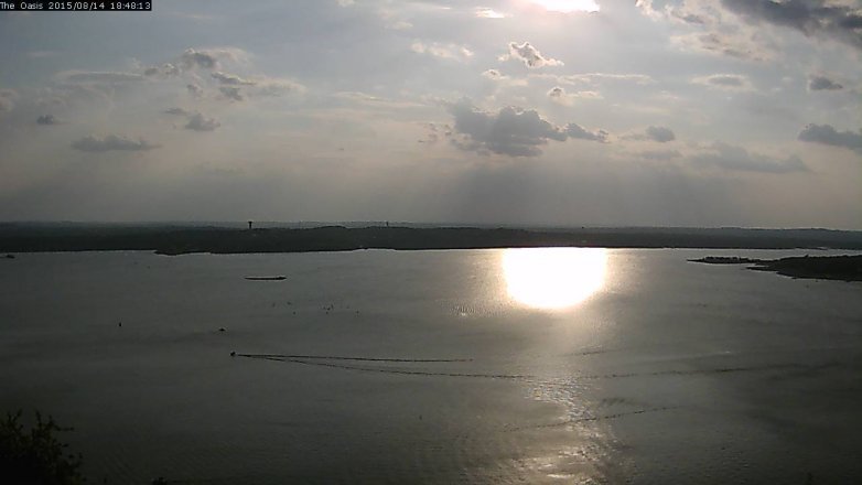 Lake Travis webcam, August 14, 2015 5:55 PM CT
