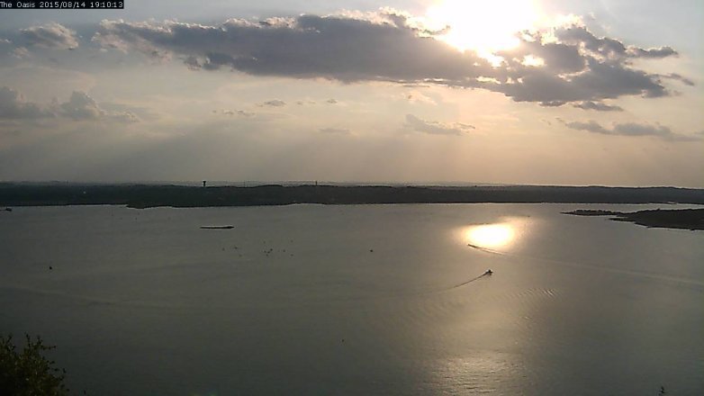 Lake Travis webcam, August 14, 2015 6:15 PM CT