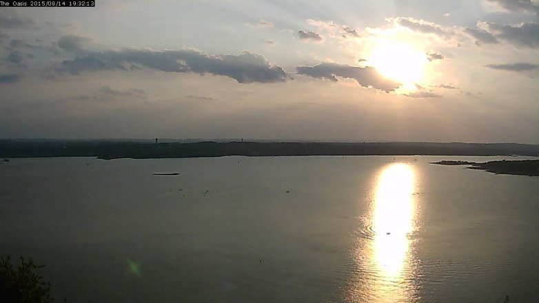 Lake Travis webcam, August 14, 2015 6:40 PM CT
