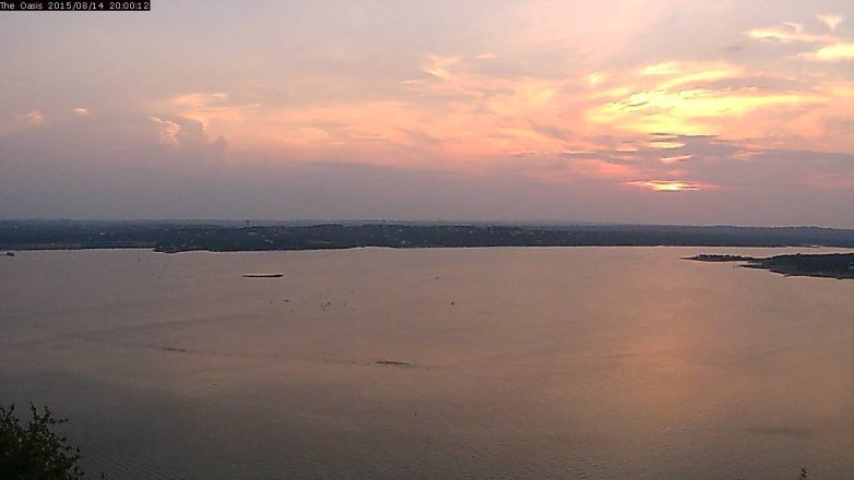 Lake Travis webcam, August 14, 2015 7:05 PM CT