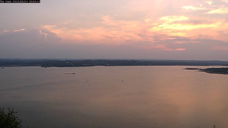 Lake Travis webcam, August 14, 2015 7:10 PM CT