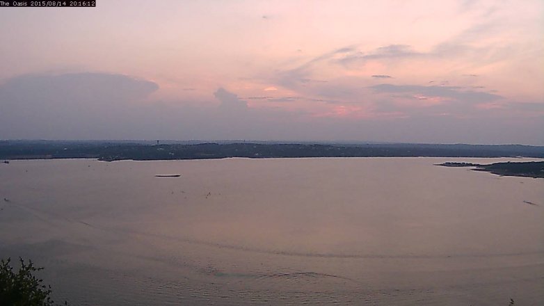 Lake Travis webcam, August 14, 2015 7:20 PM CT