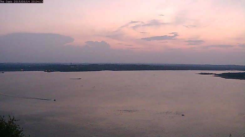 Lake Travis webcam, August 14, 2015 7:30 PM CT