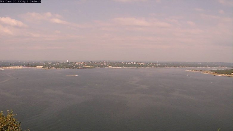 Lake Travis webcam, August 15, 2015 9:05 AM CT