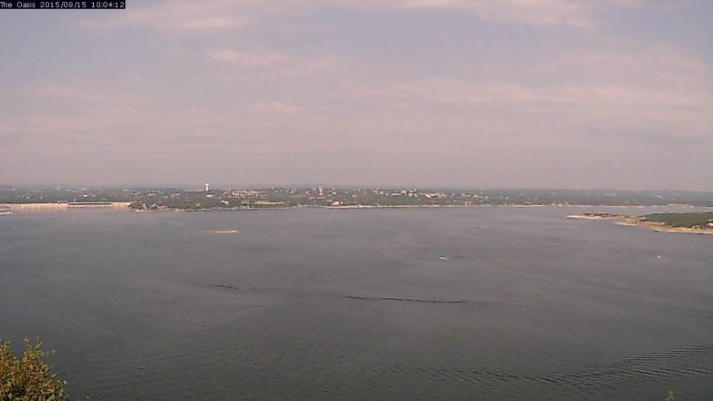 Lake Travis webcam, August 15, 2015 9:10 AM CT