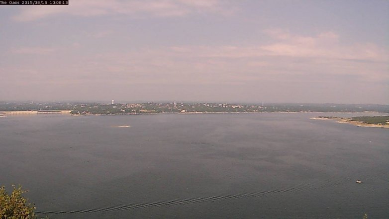 Lake Travis webcam, August 15, 2015 9:15 AM CT